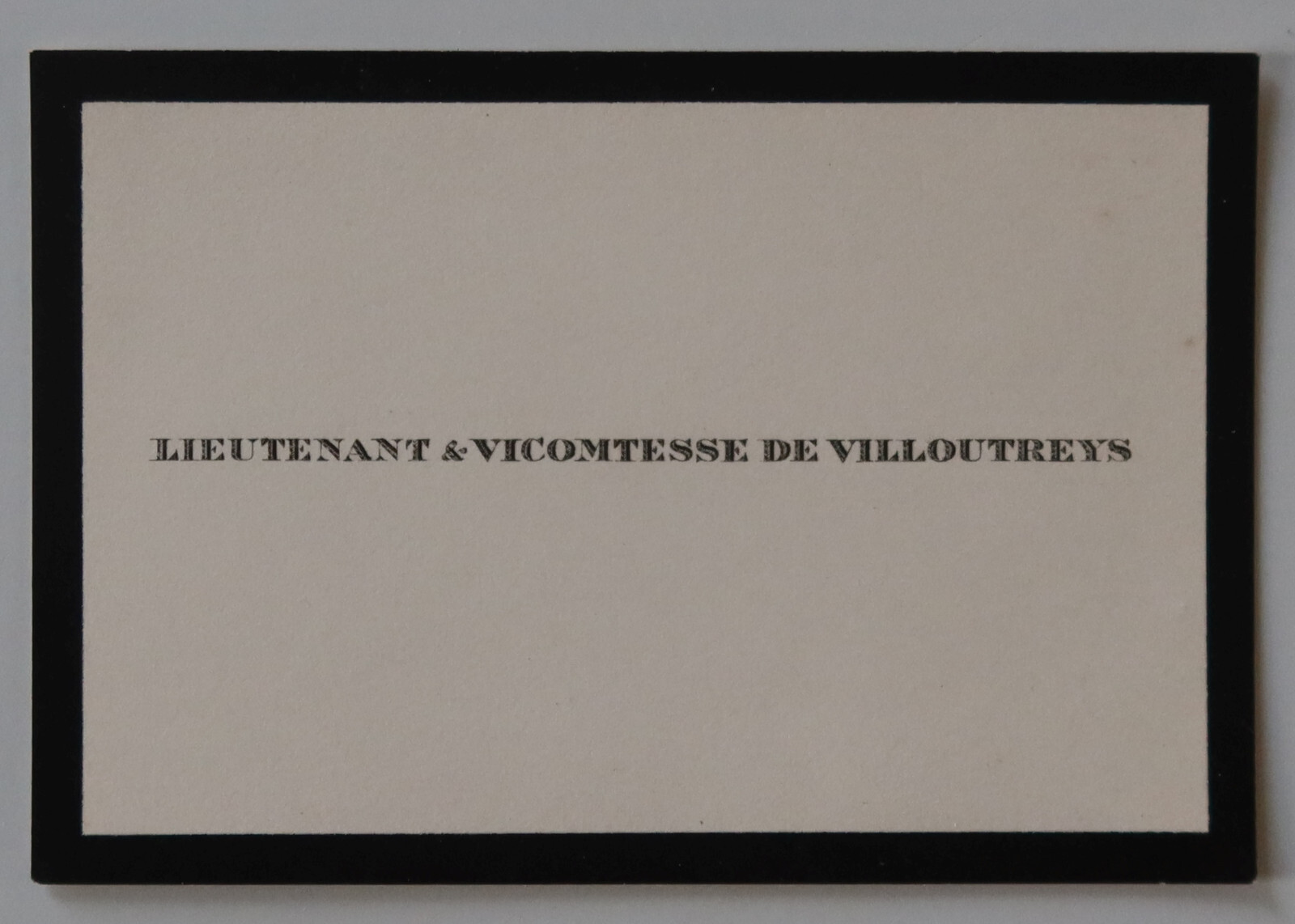 Business card Nobility Lieutenant & VICOMTESSE DE VILLOUTREYS visit card 14