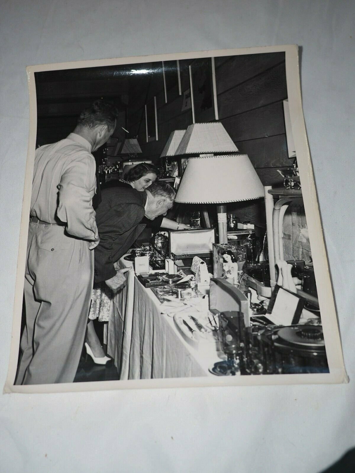 Vice President Albert Barkley(Truman-Eisenhower) Inspecting Items NAVY PHOTO 8x1