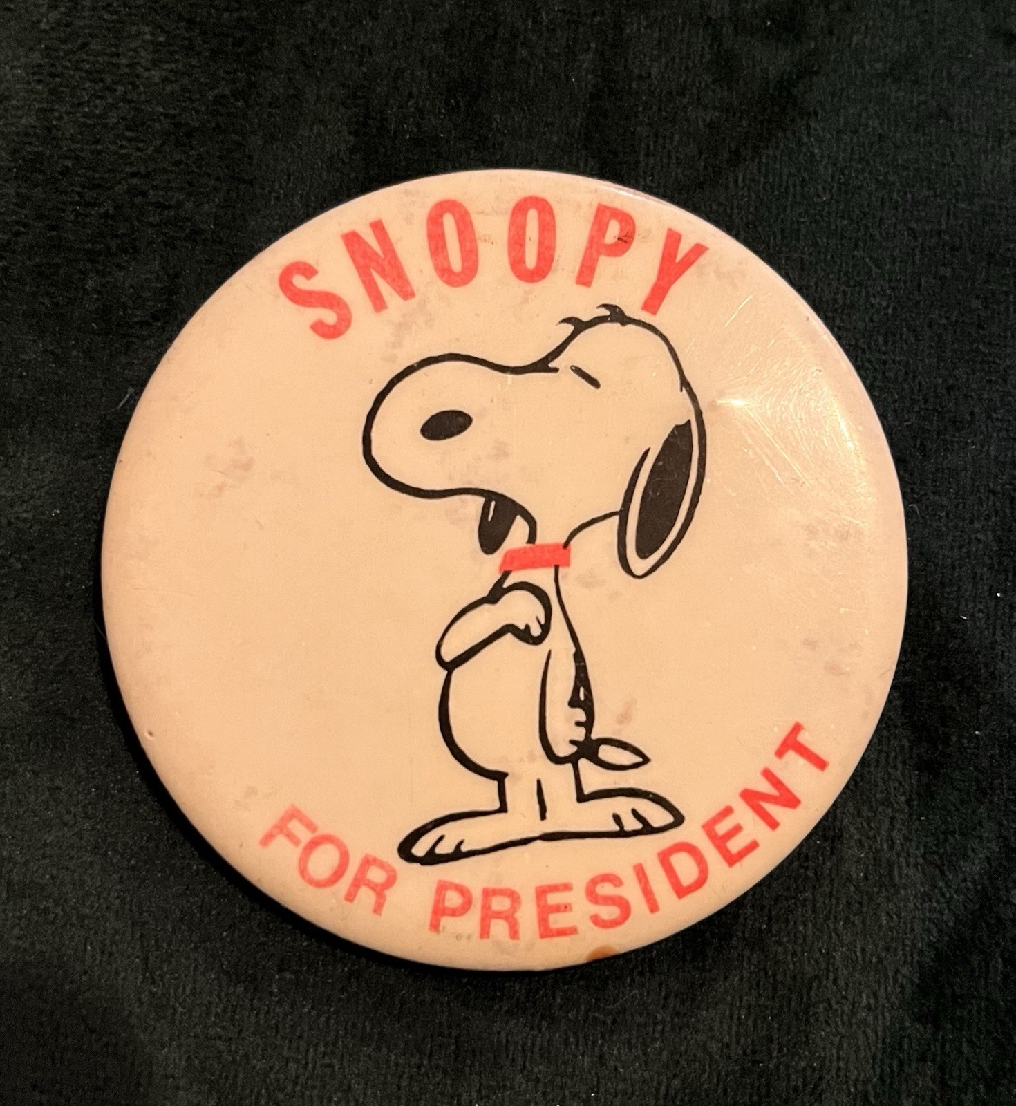 1966 Snoopy For President -2.5 Inch Round Button