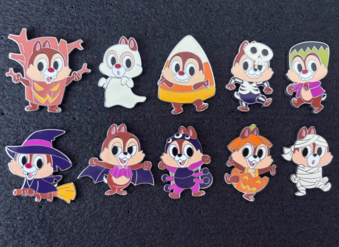 2026 Disney Chip&Dale Trick or Chipmunk Mystery Pins full set of 10pcs Halloween