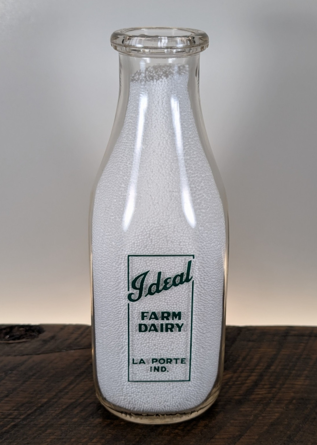 Ideal Farm Dairy LaPorte La Porte IN IND INDIANA Square Quart Milk Bottle Pyro Ideal Farm Dairy LaPorte La Porte IN IND INDIANA Square Quart Milk Bottle Pyro
