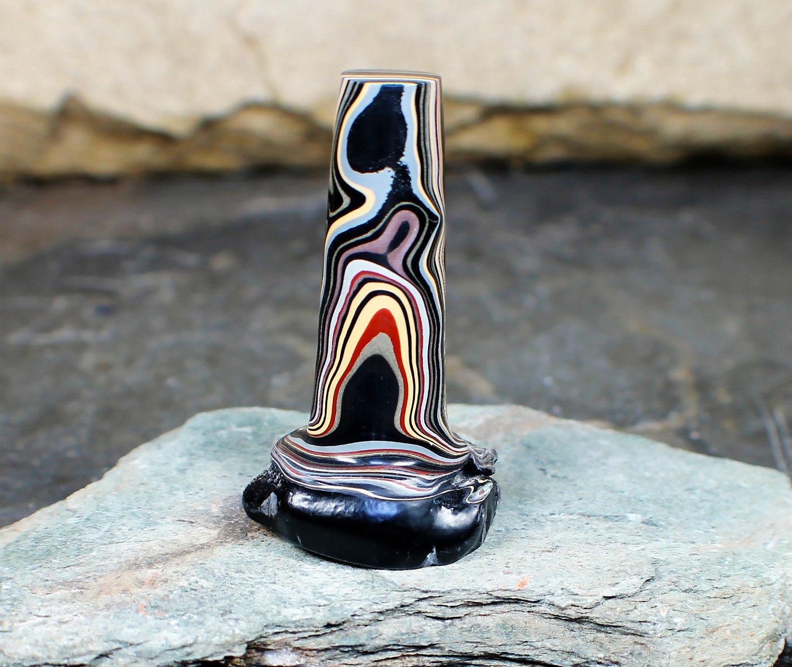 Finished Piece of Fordite-Military Fordite-63.87mm x 20.11mm x 16.25mm