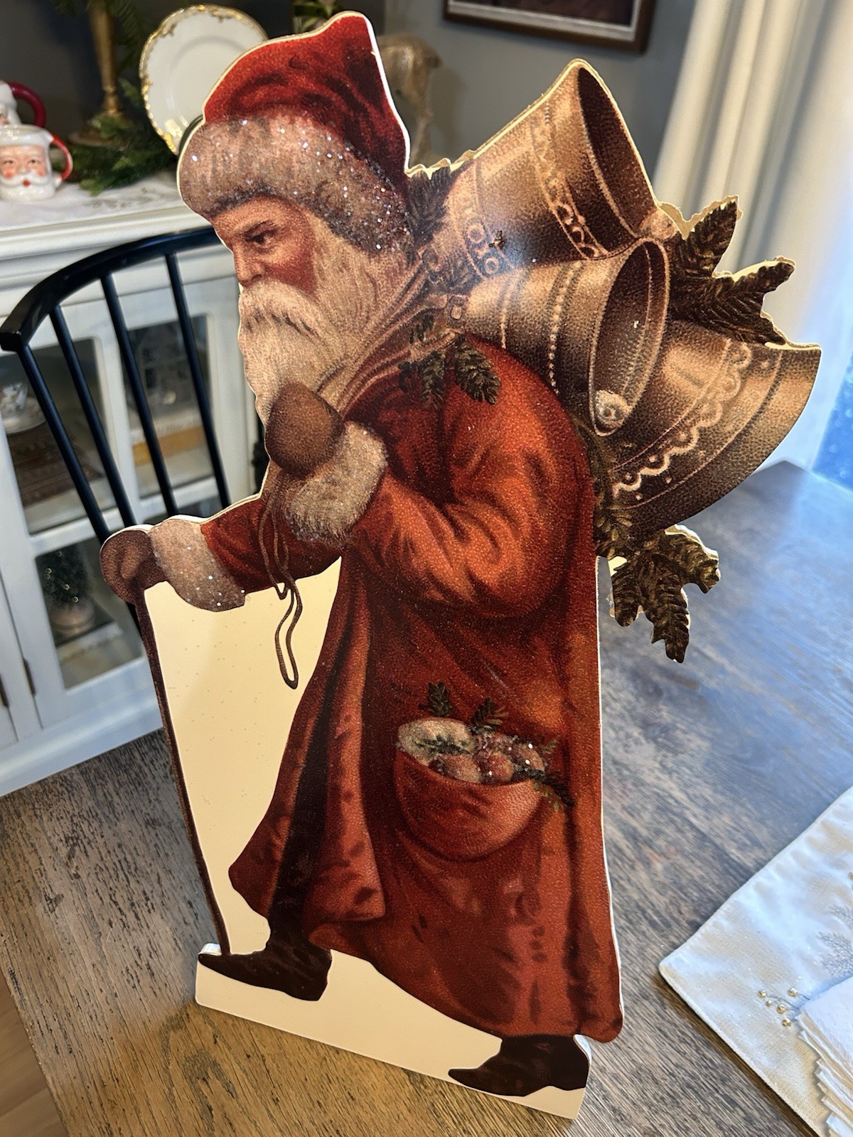 Ragon house 18” Retro Long Beard Santa Dummy Board glitter NWT
