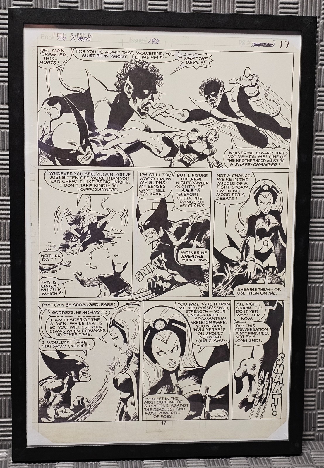 X-Men #142 Page 17 John Byrne Framed 11x17 Original Art Poster Print