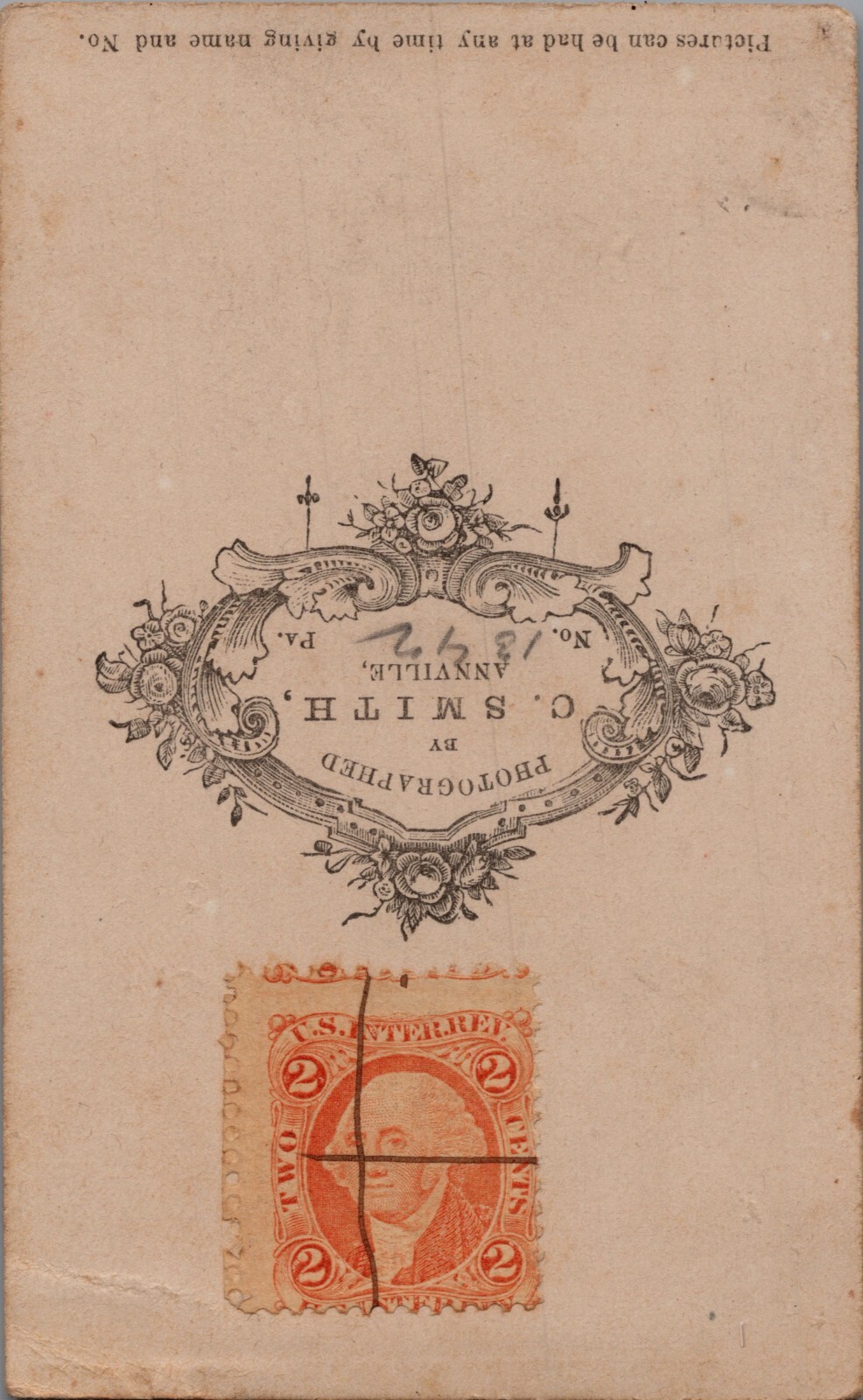 Antique CDV Photo Woman with Nice Revenue Stamp Nice 1870\'s PA