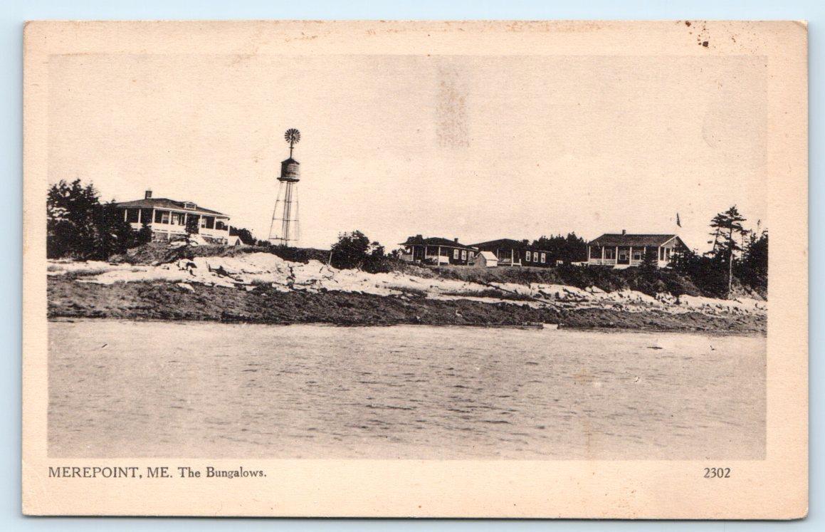 MEREPOINT, ME Maine ~ THE BUNGALOWS From Water c1920s Cumberland County Postcard