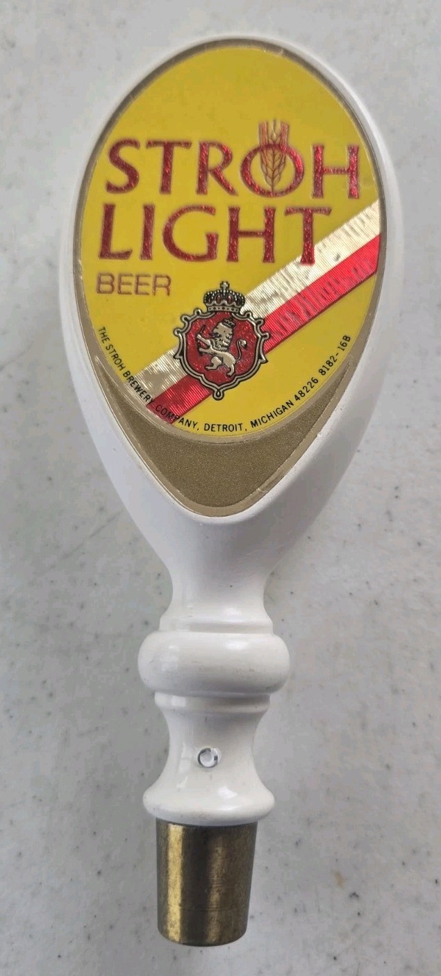 Vintage Stroh's Light Beer Tap Handle 8