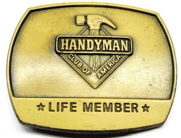 1996 Handyman Club Of America Life Member Gold Tone Vintage Waist Belt Buckle