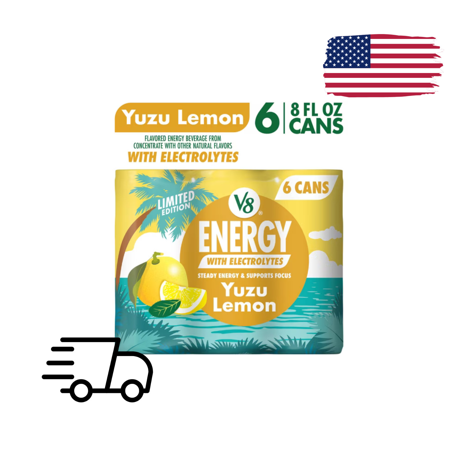 V8 Energy Yuzu Lemon Energy Drink, 8 Fl Oz Can, 6 Pack** V8 Energy Yuzu Lemon Energy Drink, 8 Fl Oz Can, 6 Pack**