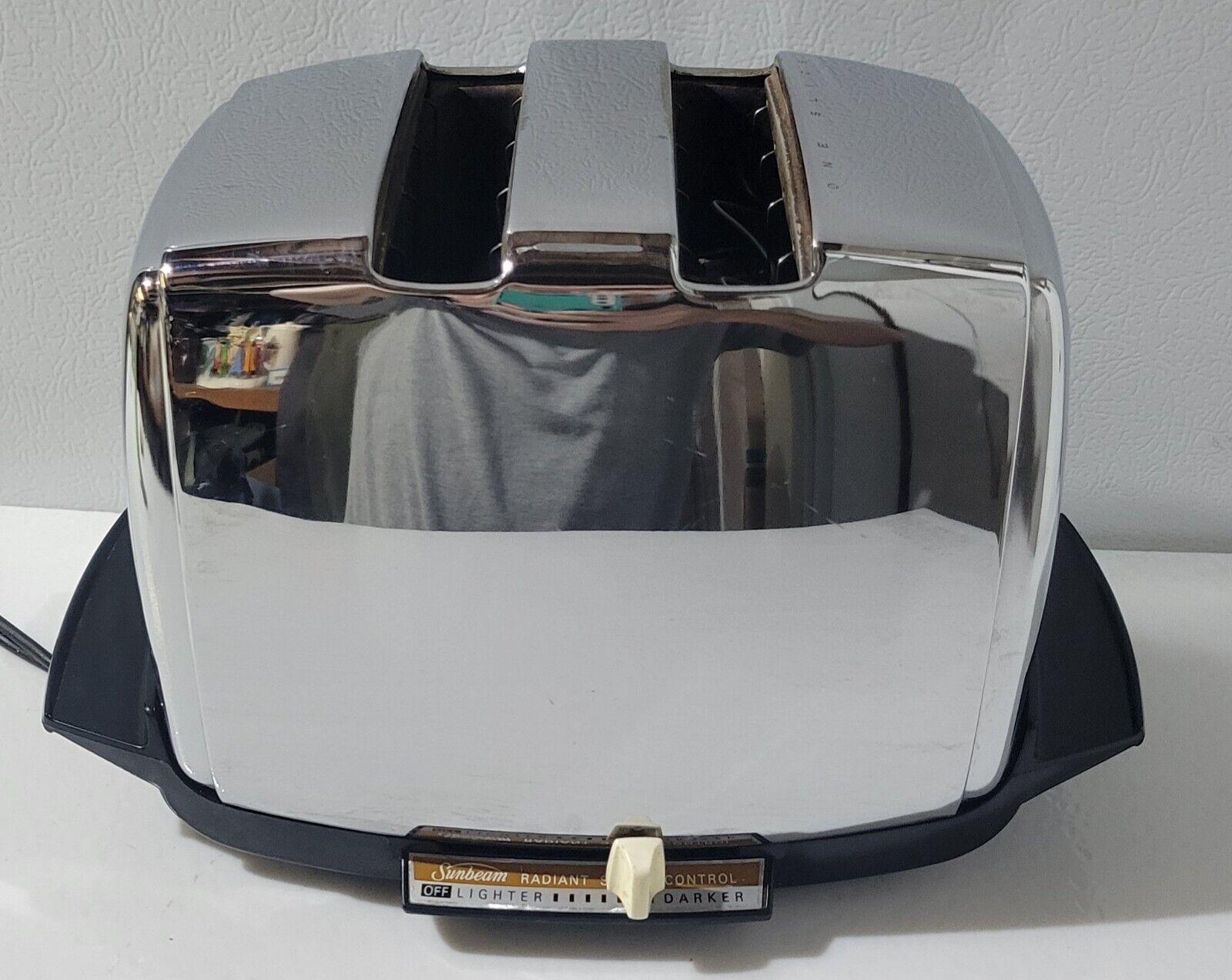 Vtg Sunbeam Toaster Chrome Service AT-W Radiant Auto Drop Raise Control Works