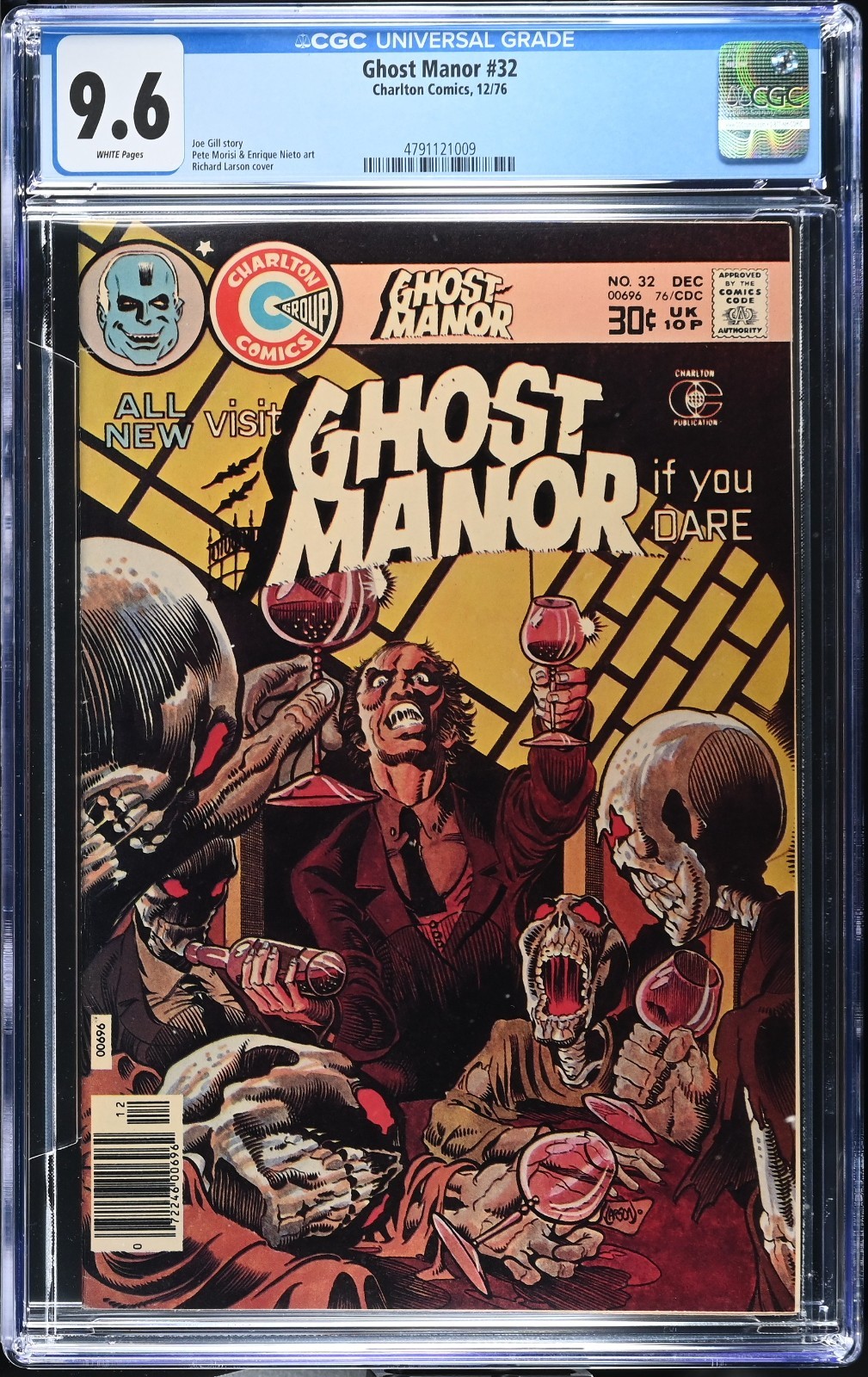 GHOST MANOR #32 CGC 9.6 WP V1 1976 SKELETON HORROR COVER HIGHEST CGC 1 OF 1