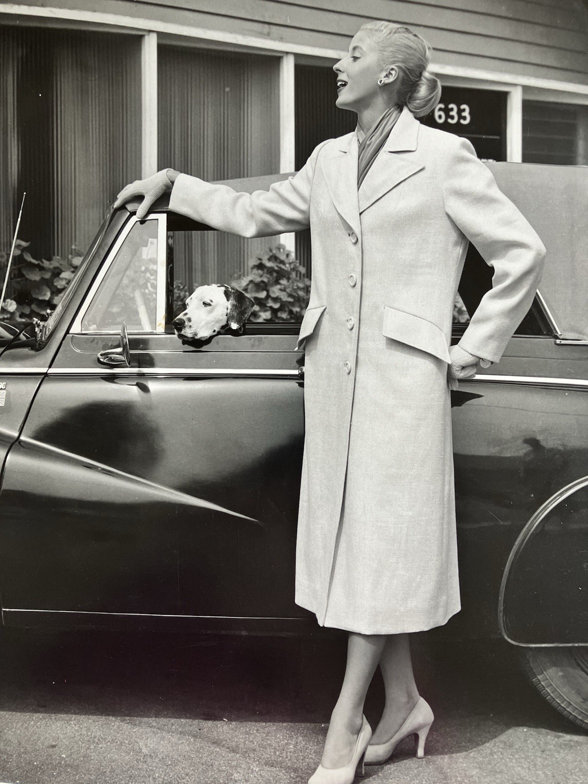 Dede Johnson 1952 Cleveland Press 1950s Fashion Lifestyle Photo Dalmatian Dog