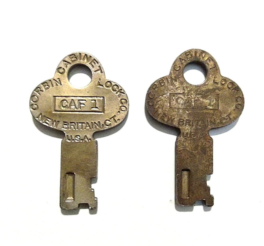TWO Vintage Keys CORBIN Footlocker Steam Trunk Keys #CAF 1 - Both keys the SAME