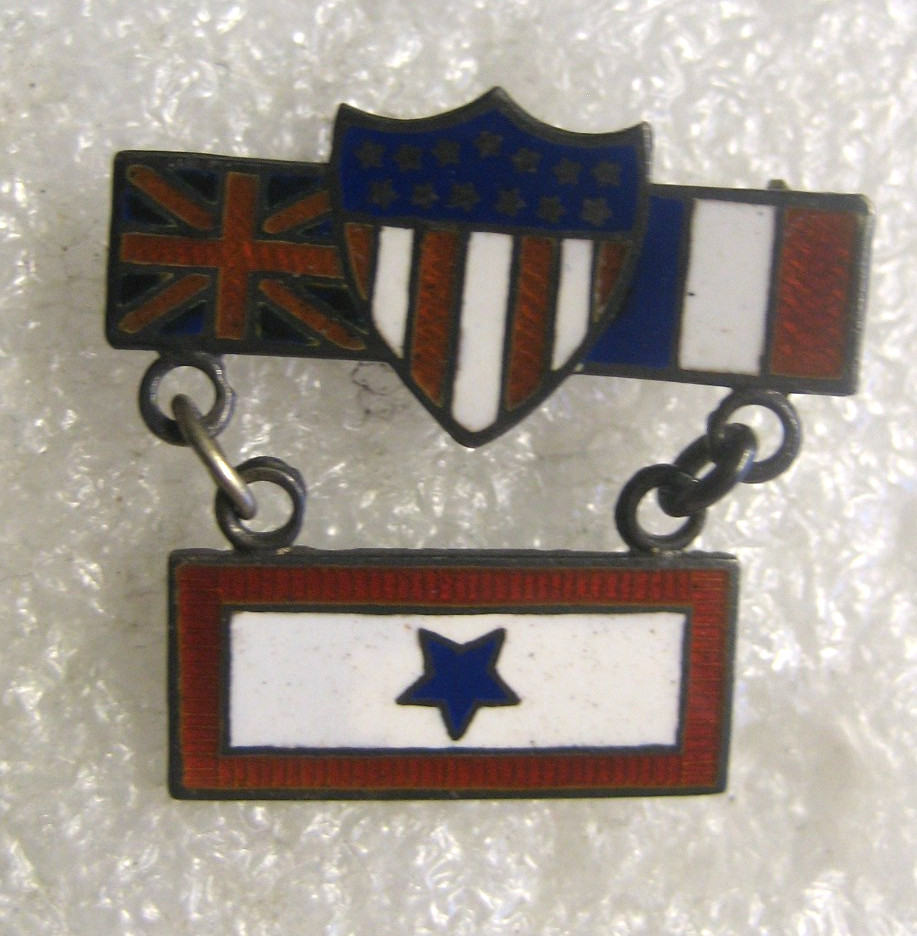 USA, UK ,France allied countries sweetheart pin ,ww2