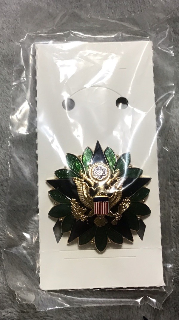 US Army Army Staff Identification Badge Large Shiny Metal Insignia Pin New