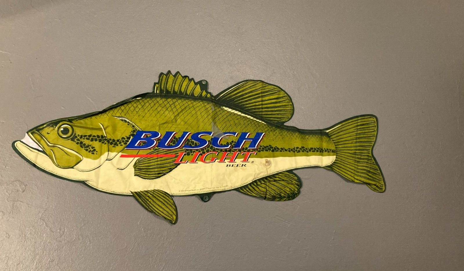 Vintage Busch Beer Inflatable Large Mouth Bass Fish Advertising Bar Decor Huge