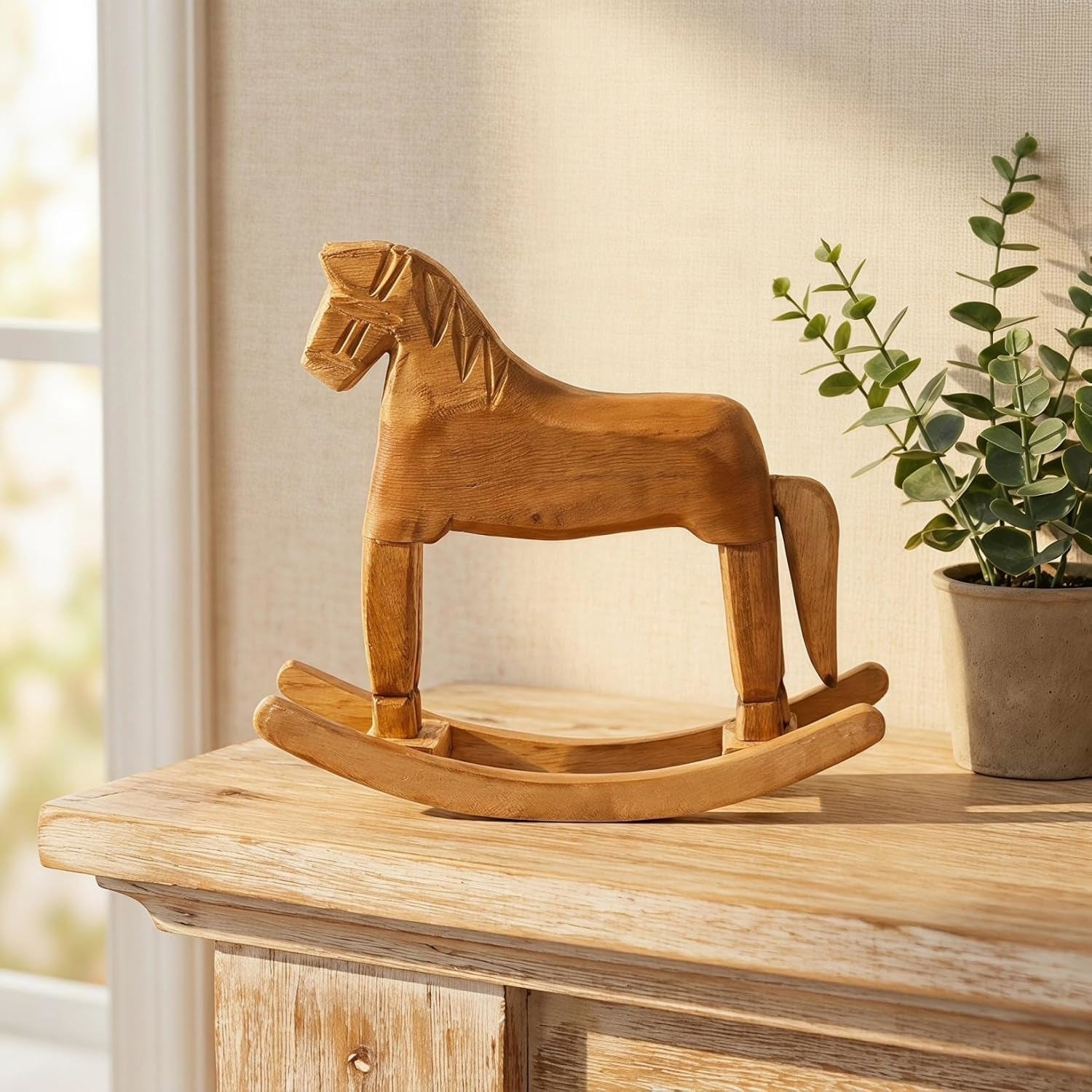 Vintage Mini Wooden Rocking Horse Statue Table Decor Craft Home Art Furnishing Vintage Mini Wooden Rocking Horse Statue Table Decor Craft Home Art Furnishing