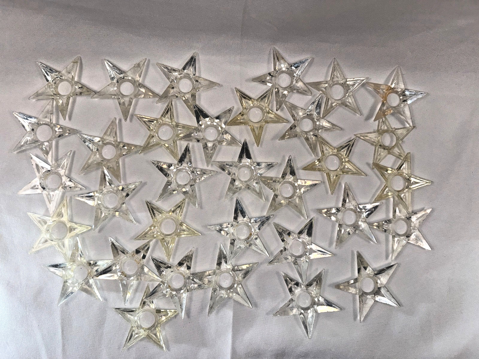 Lot 33 Vtg 1960s CHRISTMAS Clear Hard Plastic Star Light \