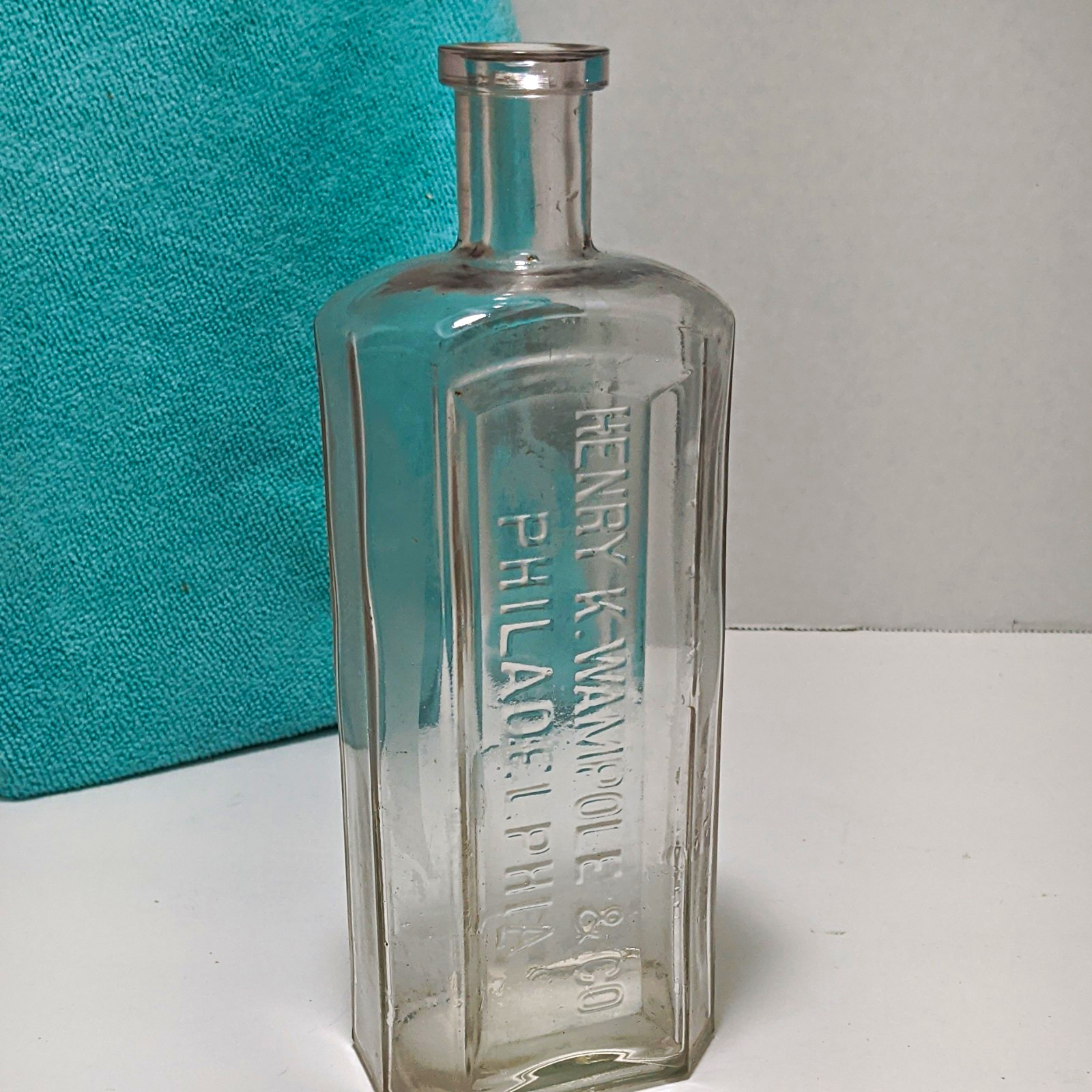 Henry K. Wampole & Co Philadelphia PA Clear Embossed Glass Medicine Bottle