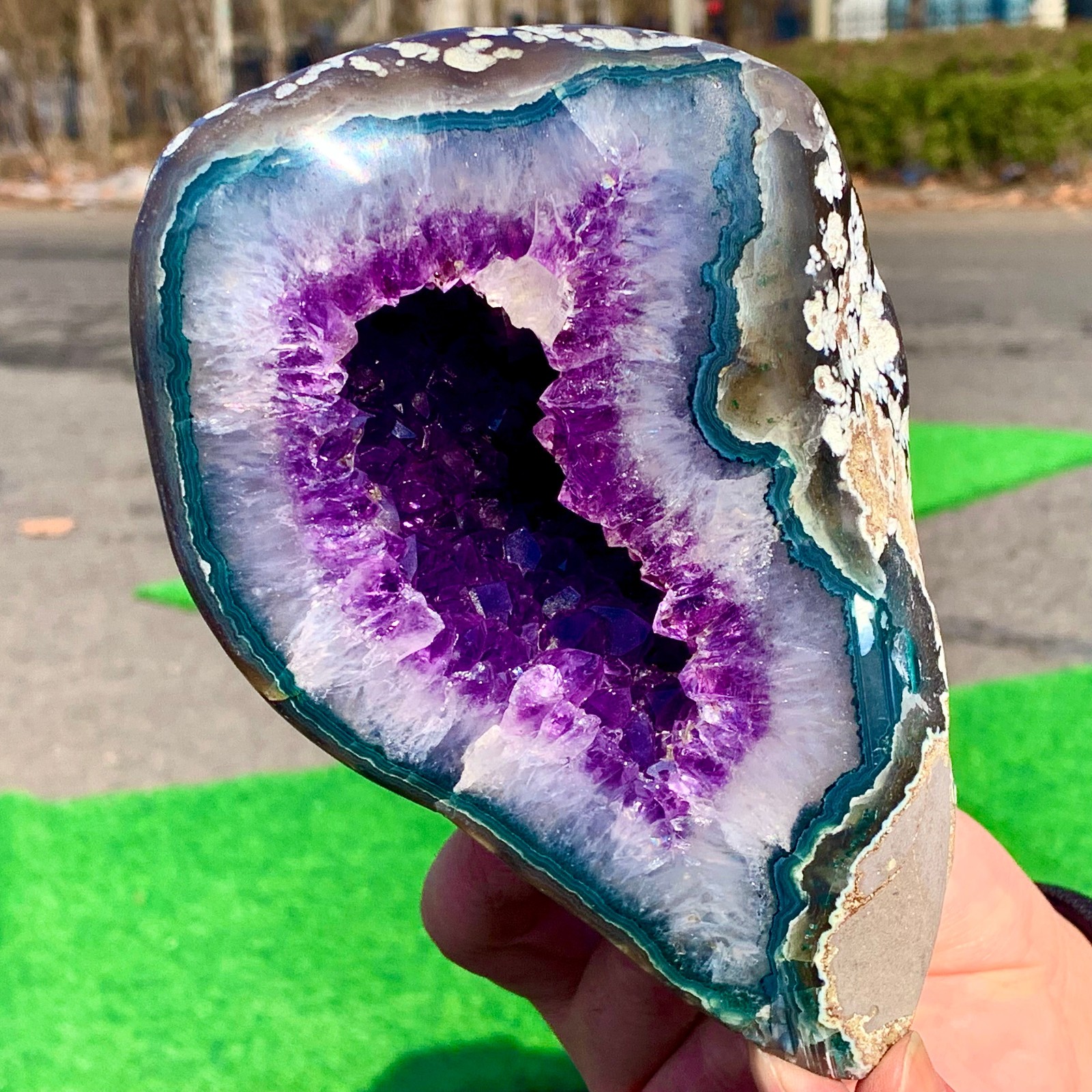 3.06LB Natural Amethyst geode quartz clustercrystal specimen Healing