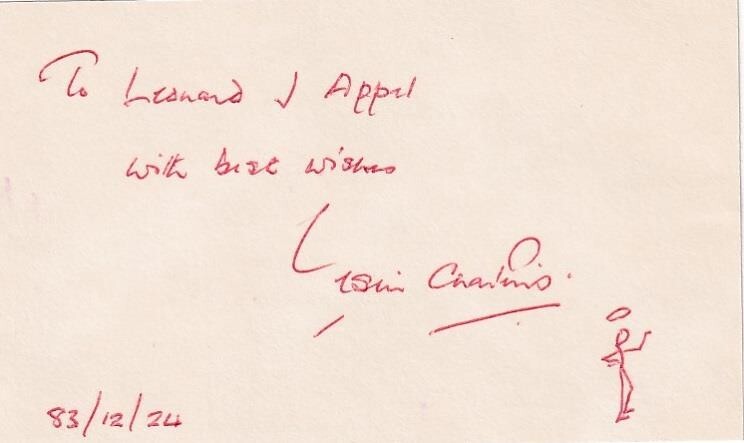 Leslie Charteris-RARE Vintage Signed Index Card (Author & Screenwriter \