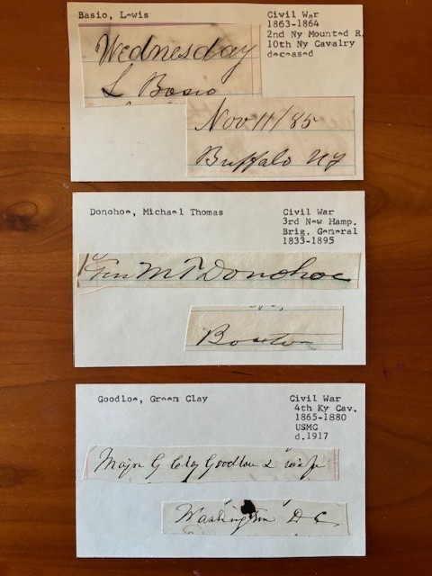 Civil War Autographs-7 soldiers, Politicians, Author, etc. from 1883-1907 Civil War Autographs-7 soldiers, Politicians, Author, etc. from 1883-1907