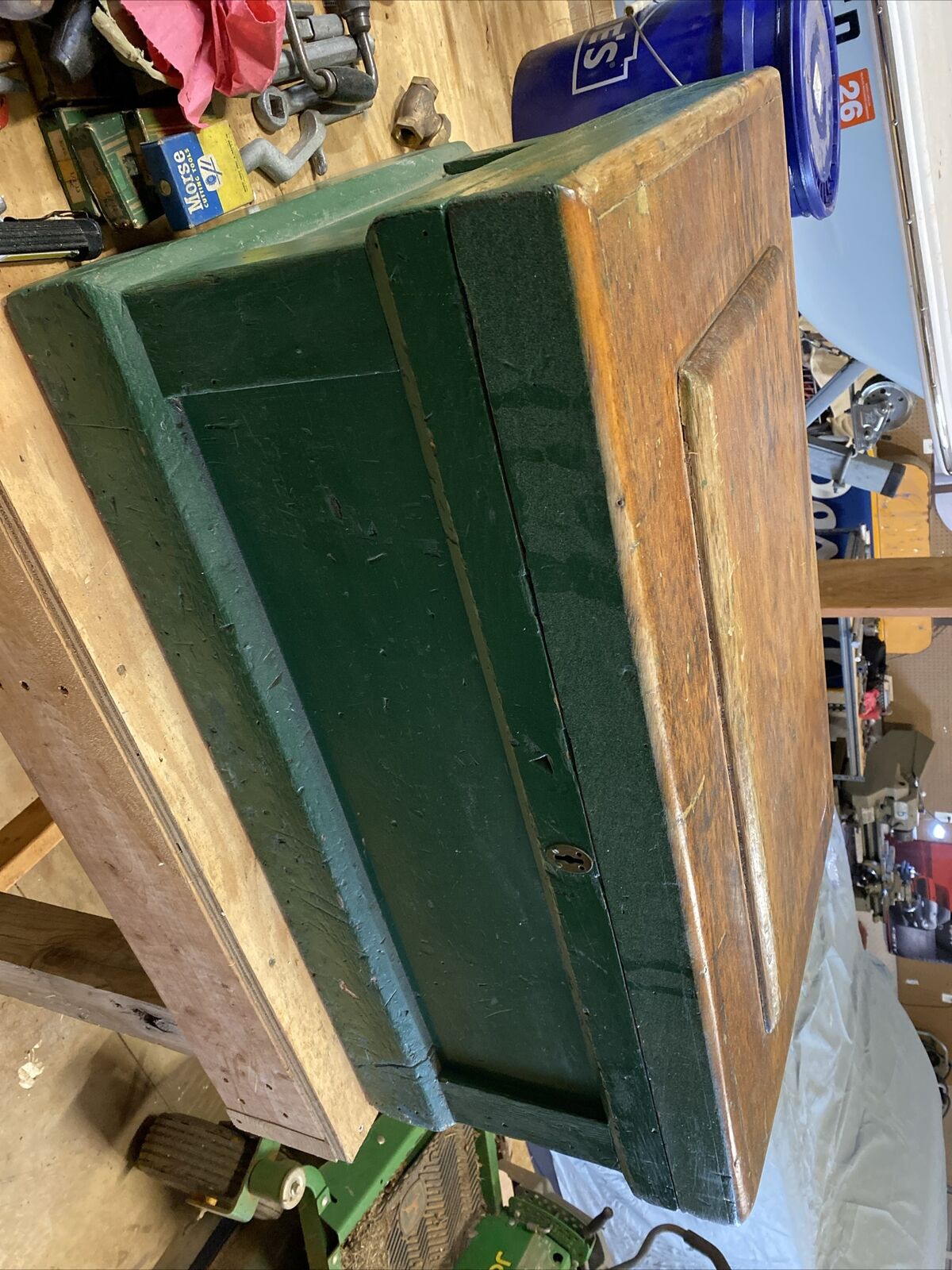 antique wooden carpenters tool box