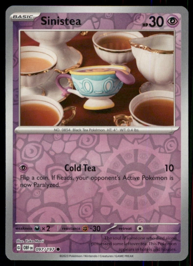 Sinistea Reverse Holo 097 Common Obsidian Flames EN NM