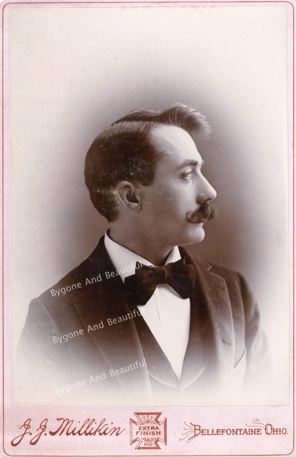 Cabinet Card Handsome Man Profile Great Lighting Bellefontaine OH
