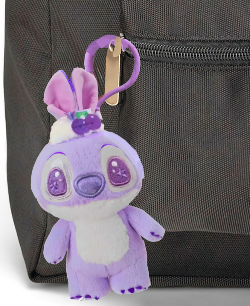 Miniso Disney Stitch Purple Plush Clip Keychain Lilo & Stitch Grape Soft Toy NEW
