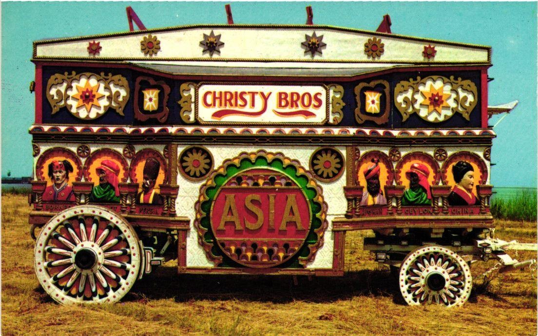 Vintage ASIA Tableau Circus Wagon Postcard - Circus World Museum Baraboo WI