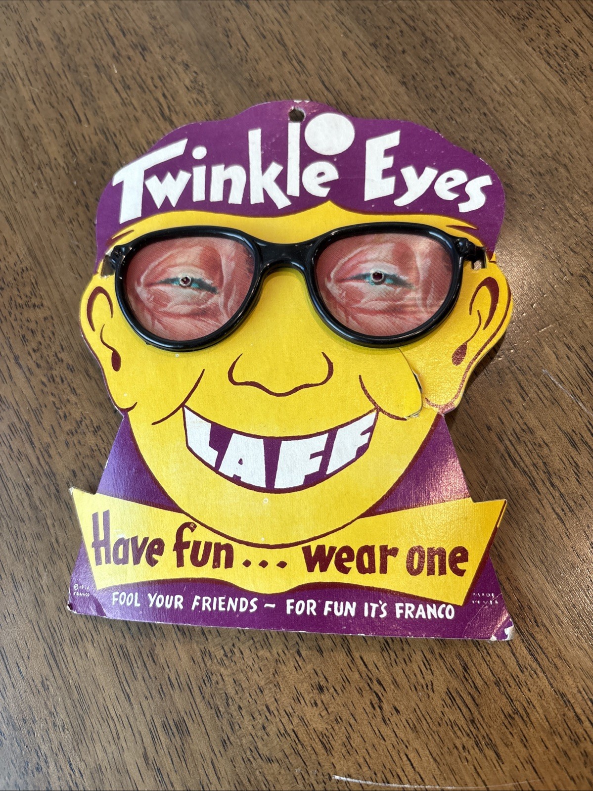 Vintage Franco 1950s Twinkle Eyes Novelty Joke Glasses New Old Stock