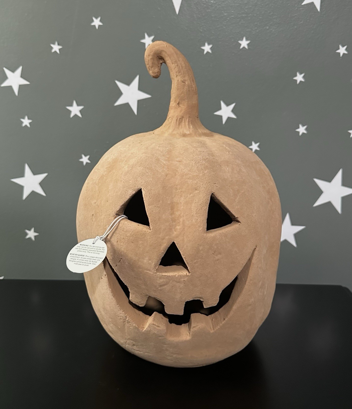 Pottery Barn Terracotta Jack O' Lantern Pumpkin Luminary Decór 12.5” LARGE New