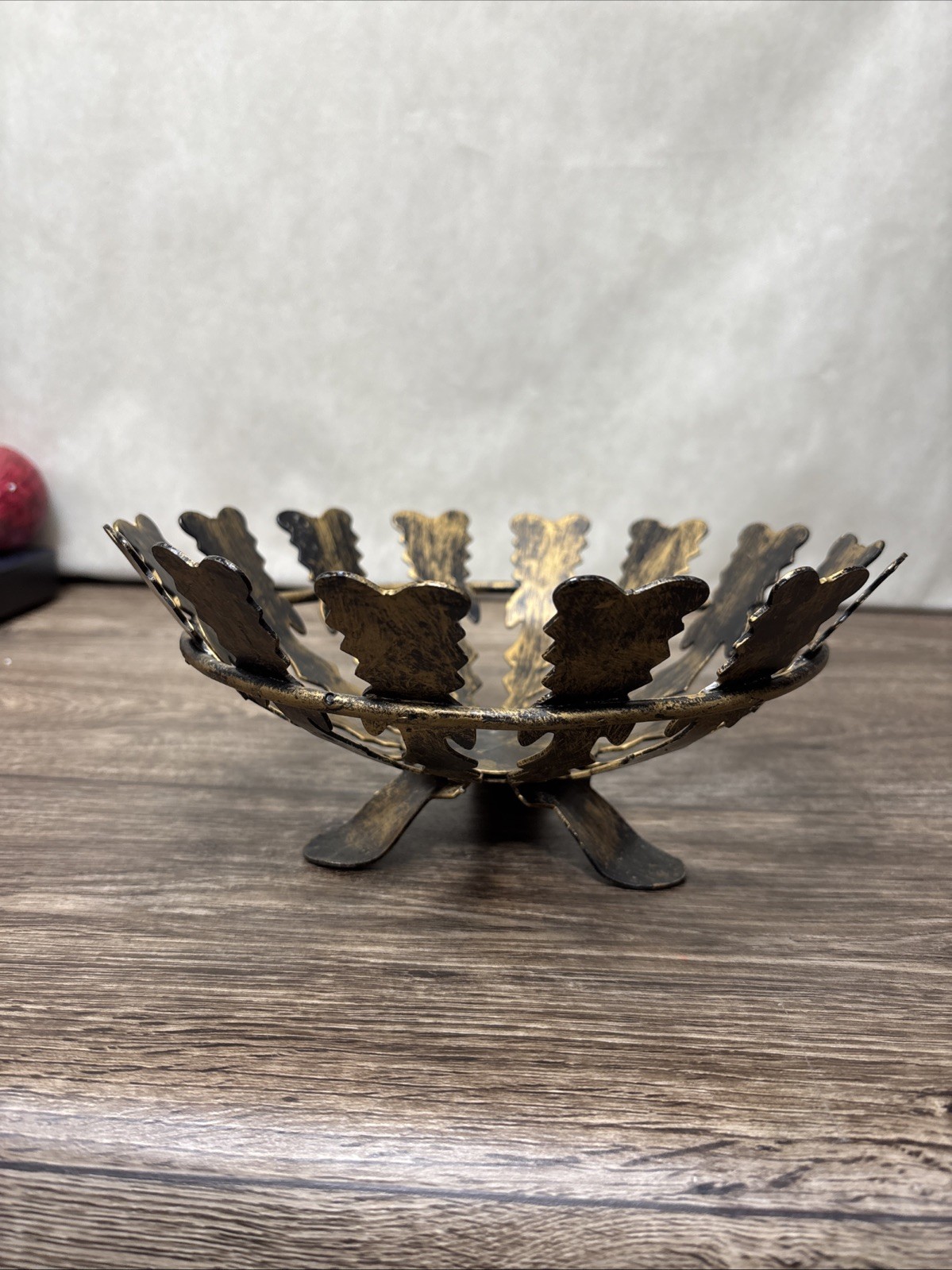 Vtg Handcrafted Metal Basket Brutalist Sculpture Medieval Bowl Spain 10x4.5” Vtg Handcrafted Metal Basket Brutalist Sculpture Medieval Bowl Spain 10x4.5”