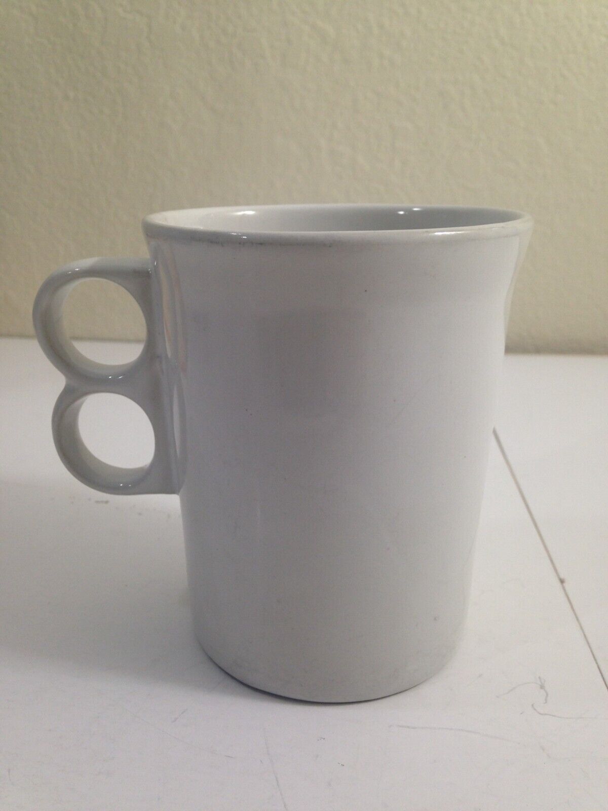 Bennington Potters Vermont Coffee mug cup vintage retro 1340 dg white two finger