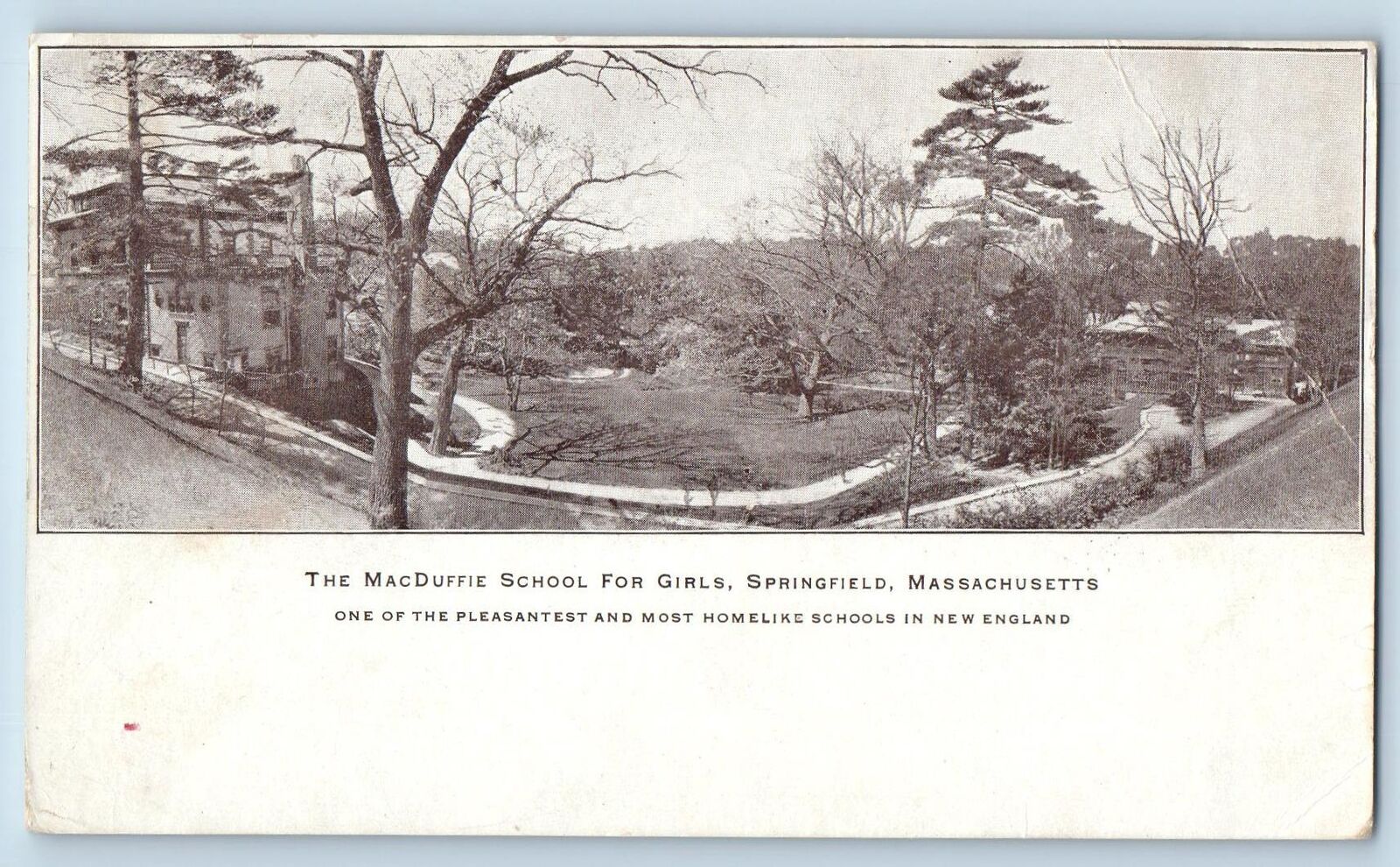 Springfield Massachusetts Postcard MacDuffie School For Girls Building c1905's