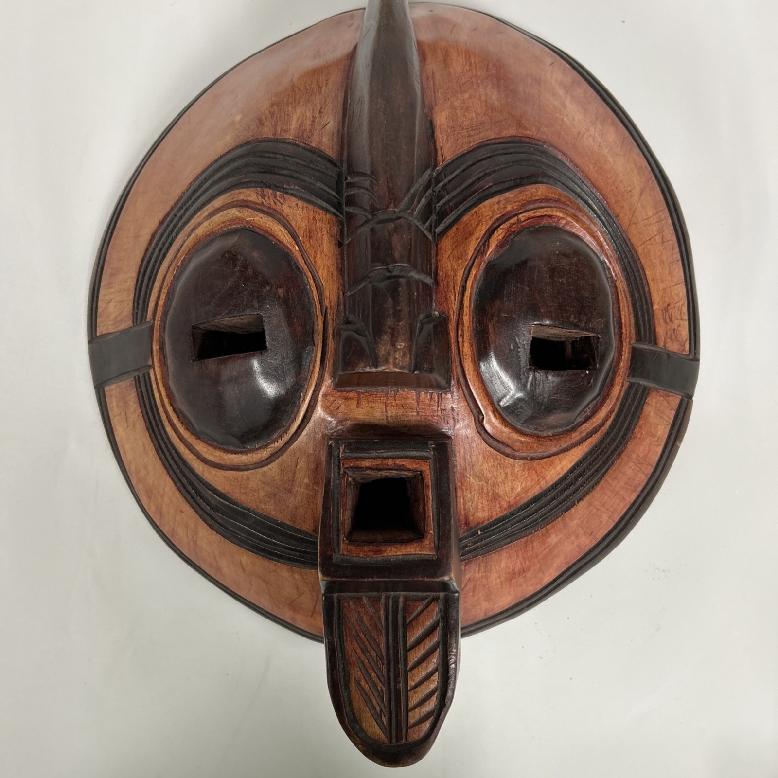 Vtg African Hand Carved Wooden Tribal Mask 15\