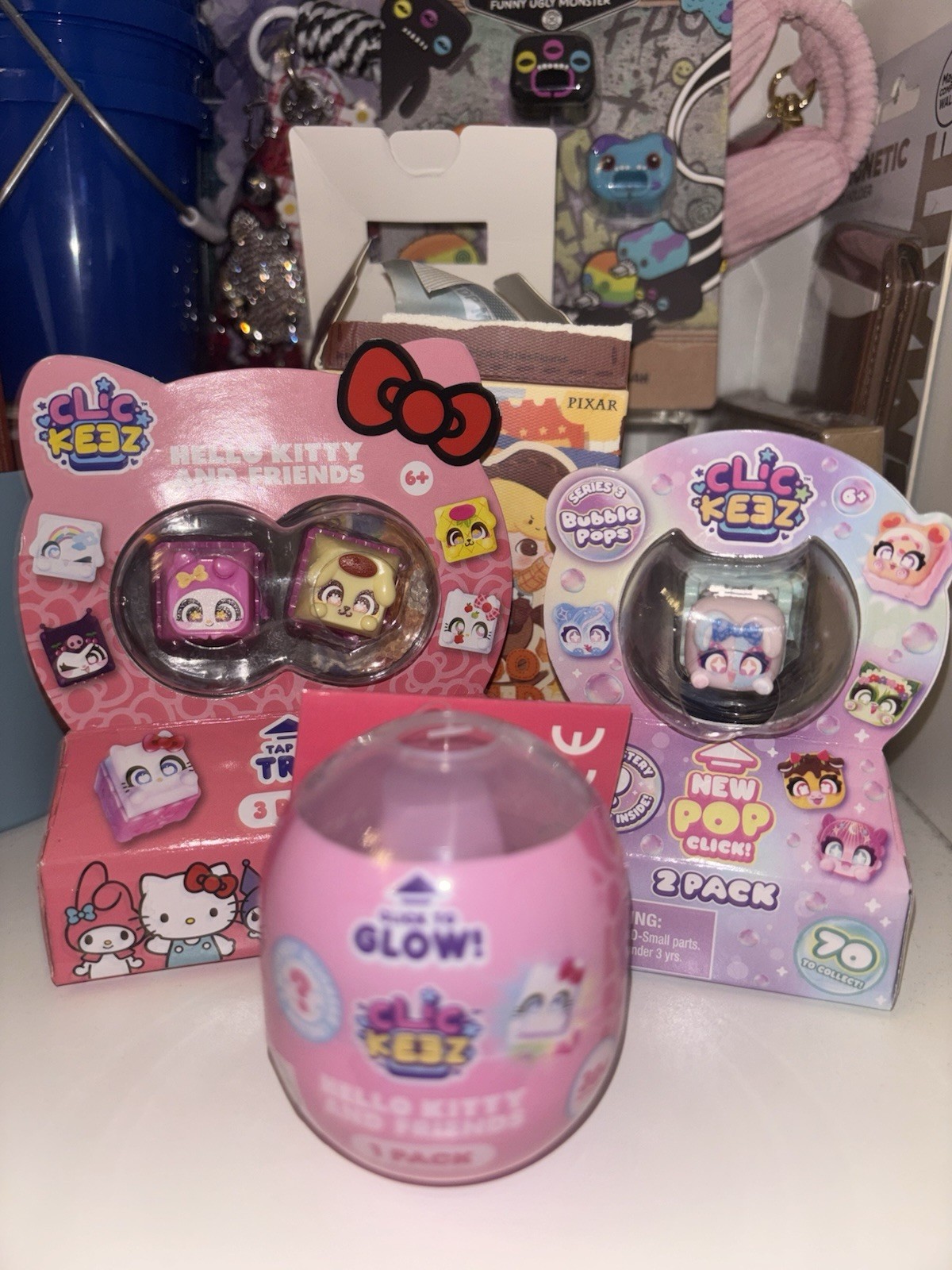 Clickeez Hello Kitty & Friends Hello Kitty 3 Pack And Regular Mystery NEW BUNDLE