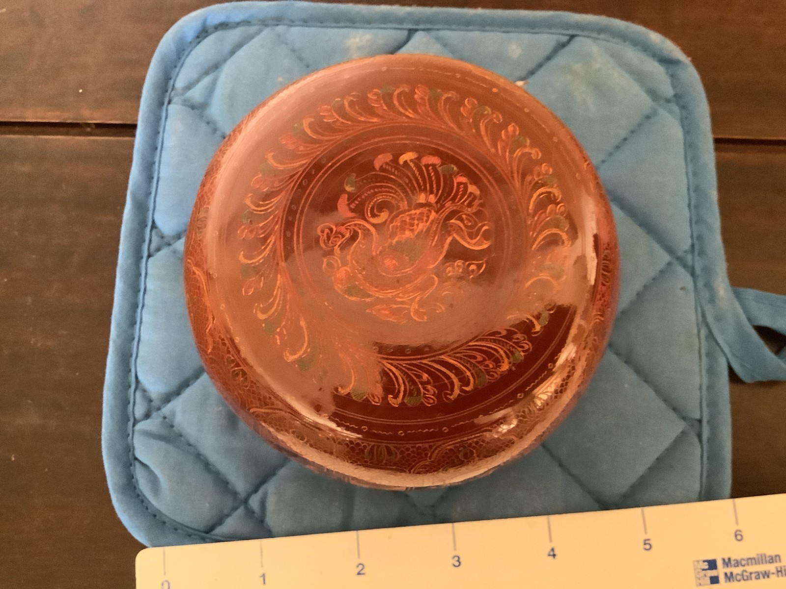 Vintage Chinese Japanese Style Red Lacquer Bowl Gold Gilt Animal Motif Asian Art