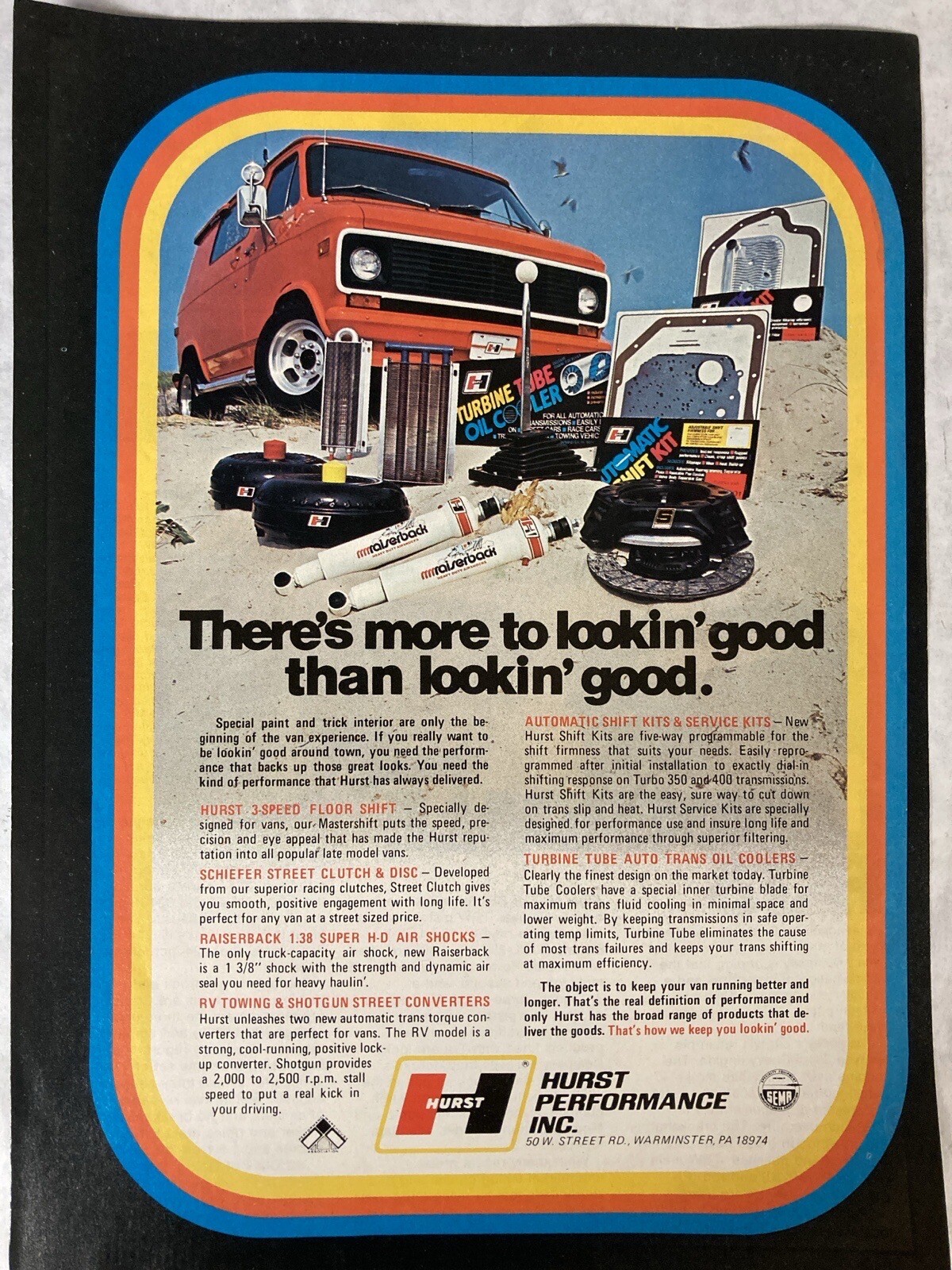 1977 Hurst Performance Inc. Print Ad Floor Shifter Clutch Converters Oil Coolers