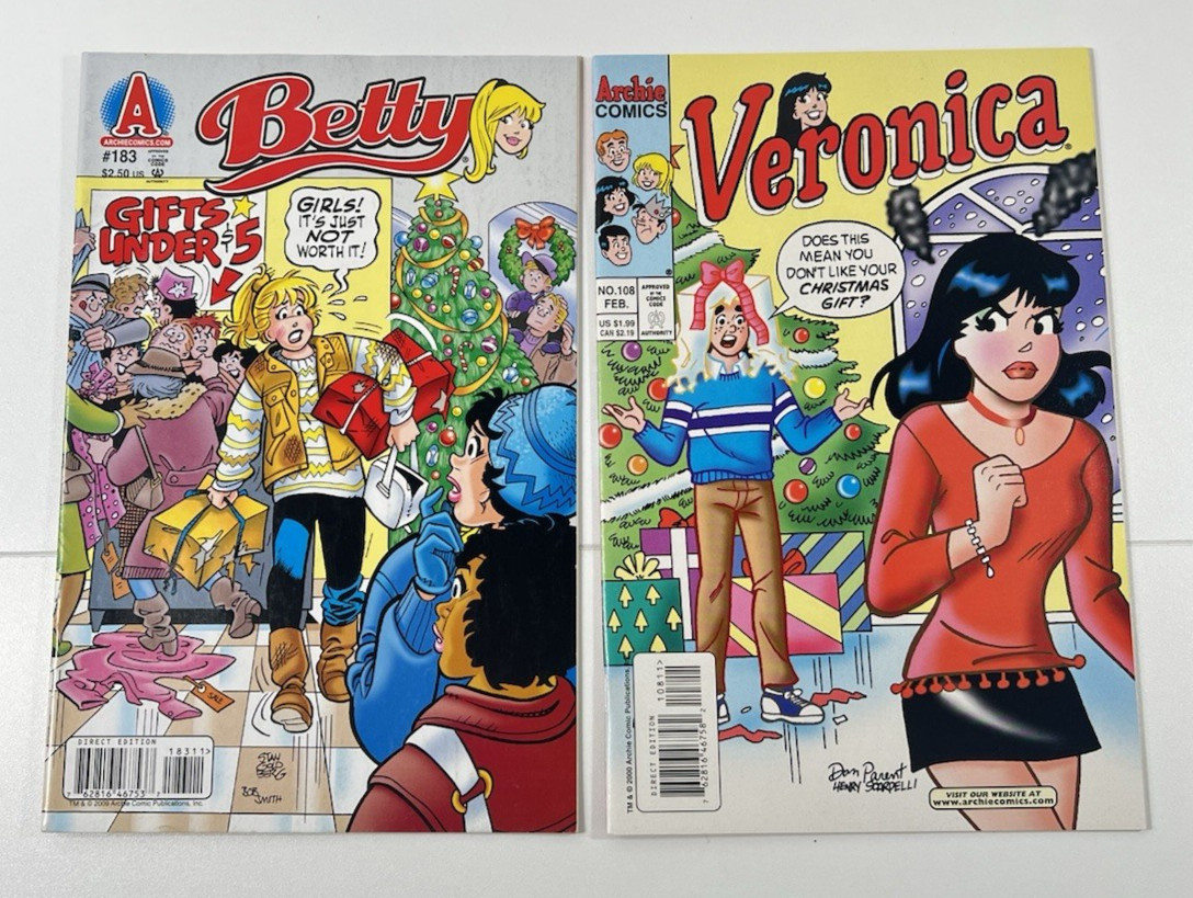 Archie: Betty #183 & Veronica #108 (CHRISTMAS COVERS LOT)