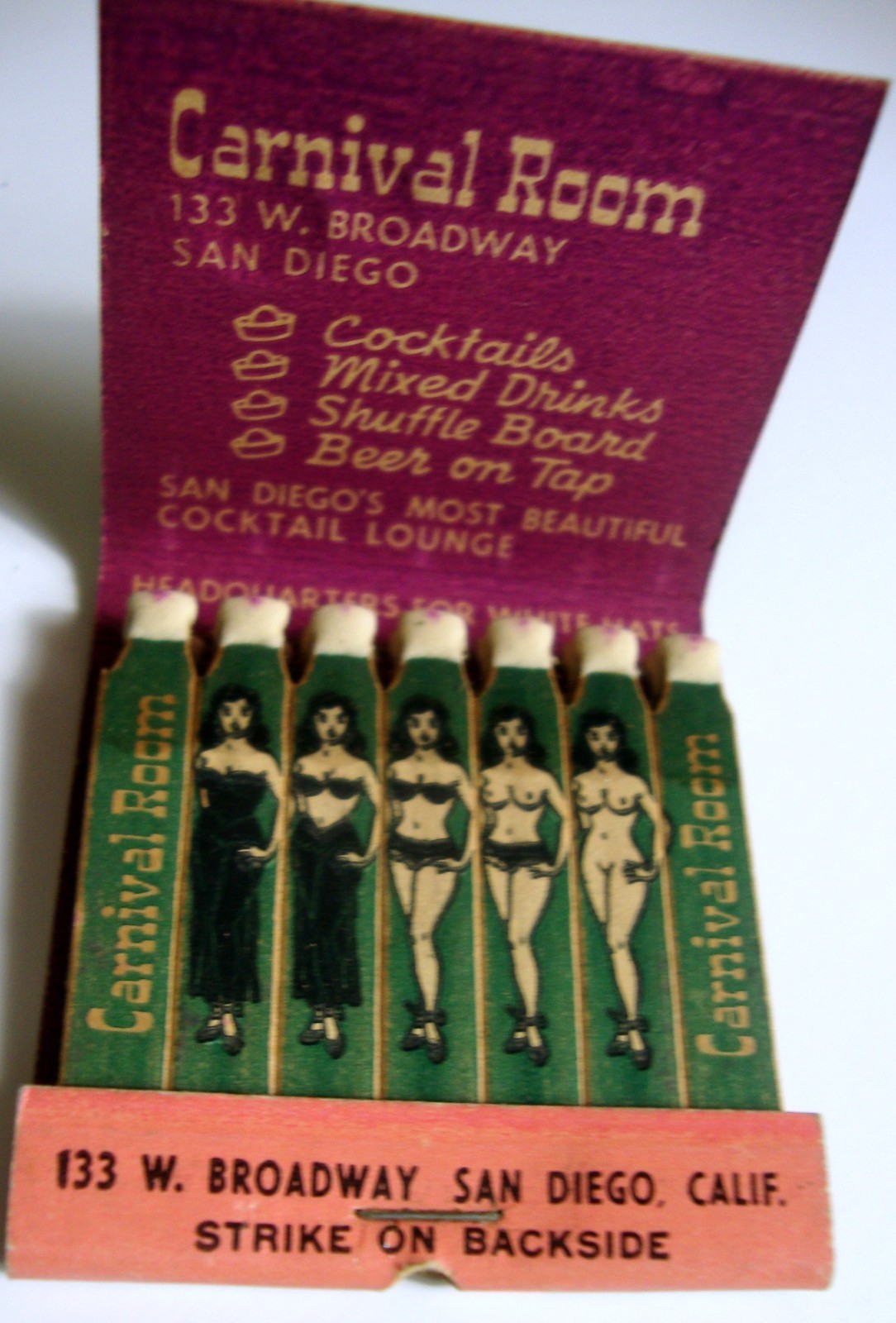 GIRLIE BURLESQUE FEATURE SPOT STRIKER RAISE BREASTS  CARNIVAL ROOM SAN DIEGO CA