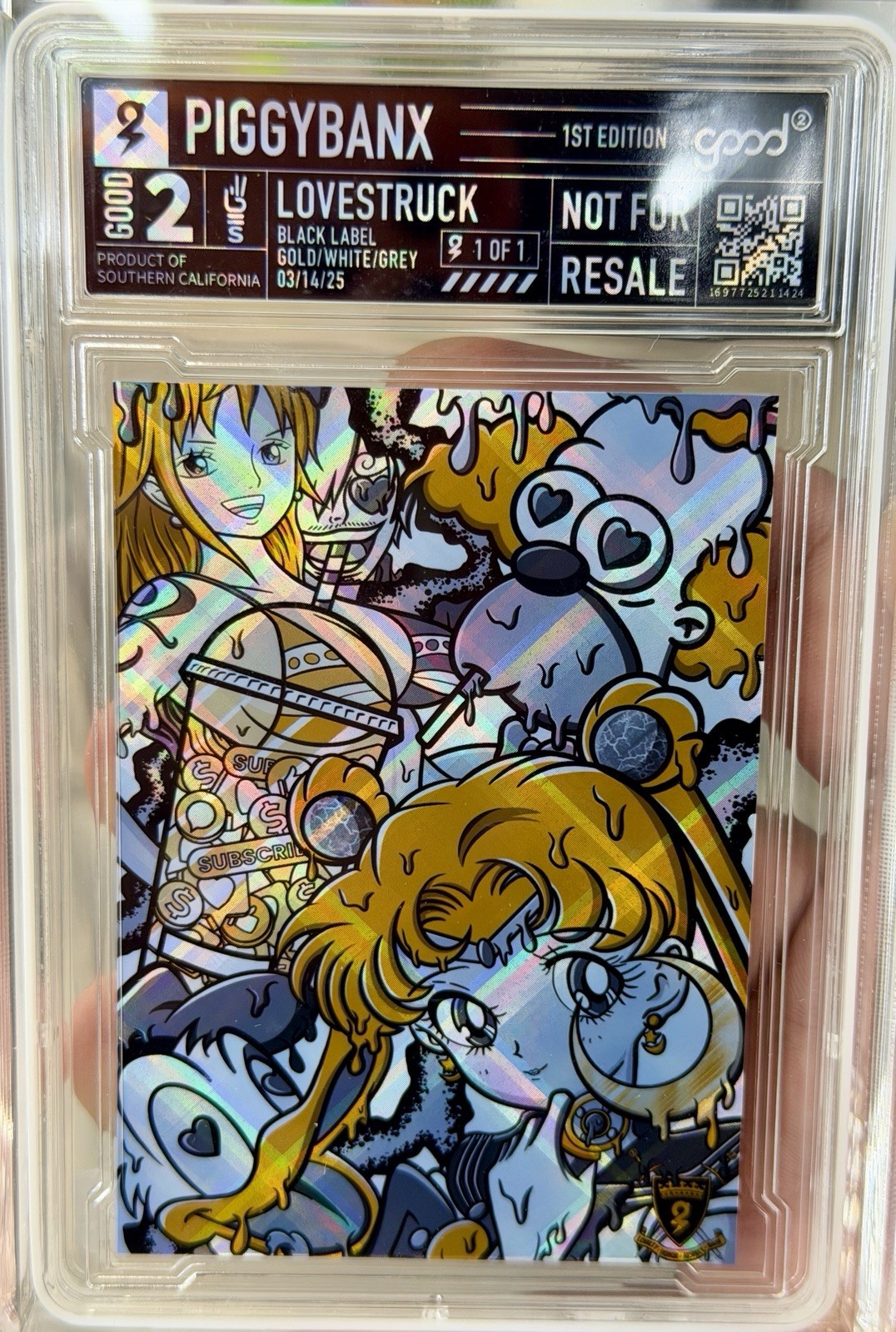 Piggybanx Piggy Banx LOVESTRUCK 1/1 Radiant Black Label Donald Duck Nami Krusty