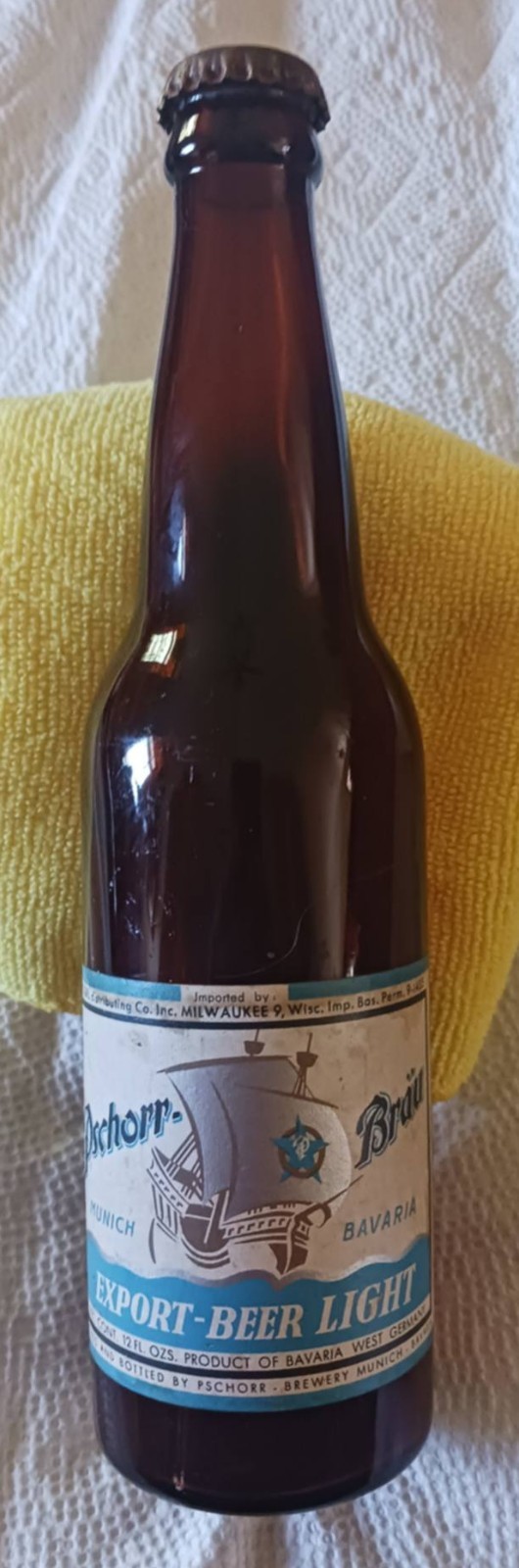 Pschorr Brau Munich/Bavaria bottle 1959 Import Milw, WI EXPORT-BEER LIGHT W/Cap