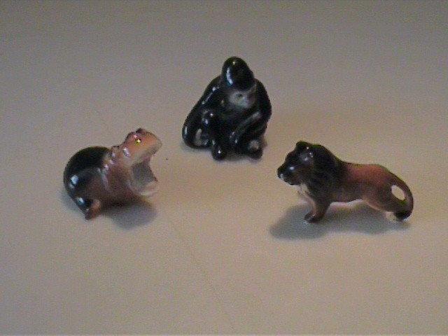 VINTAGE 1980'S MINIATURE BONE CHINA JUNGLE ANIMALS