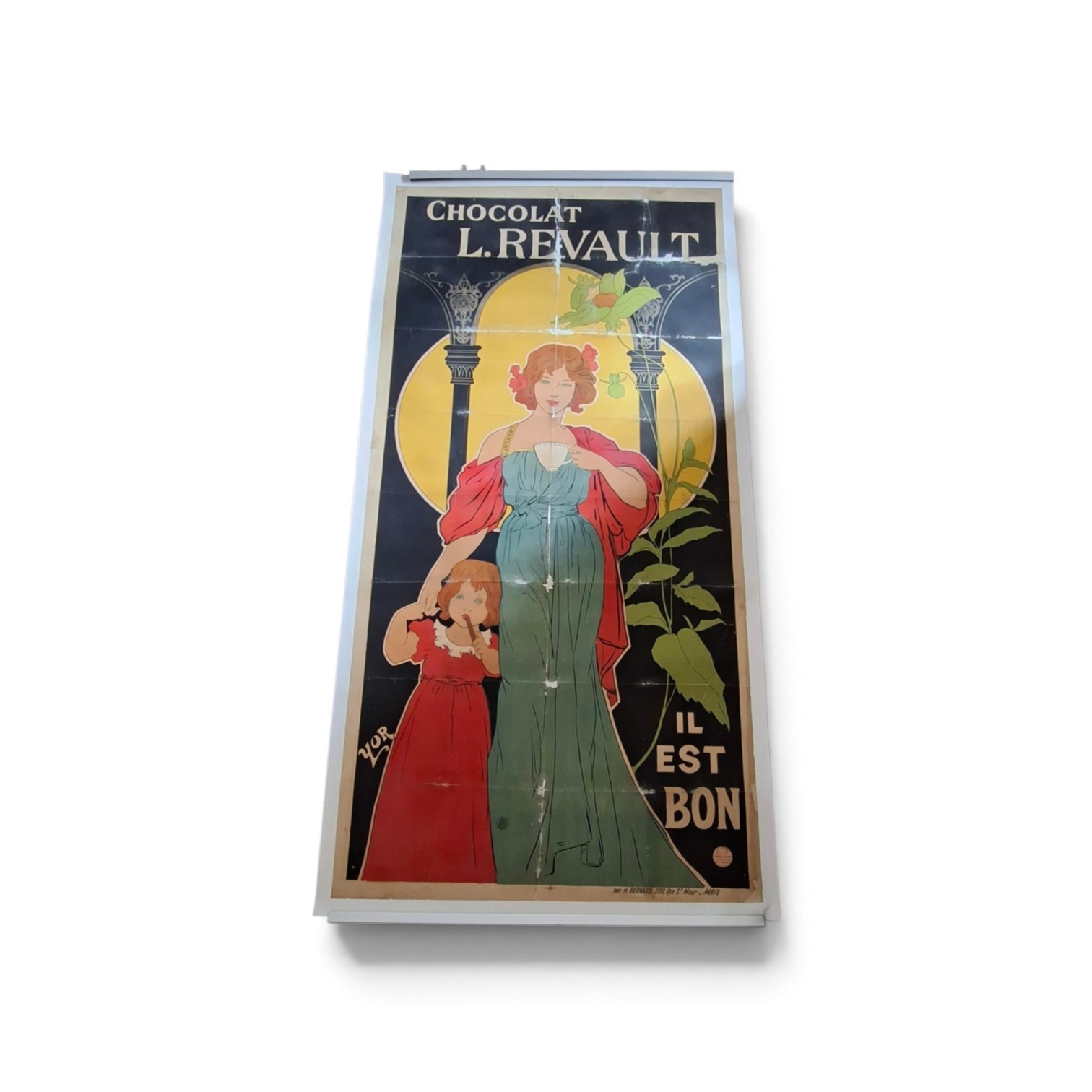 Antique Chocolate Poster, Art Deco 200cm X 100cm