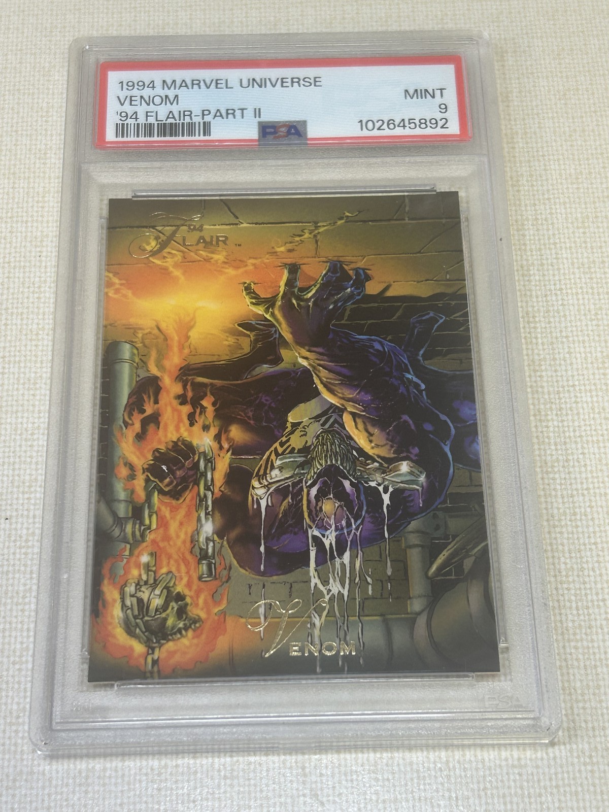 1994 UNIVERSE \'94 FLAIR-PART II MARVEL (MCU) VENOM PSA 9