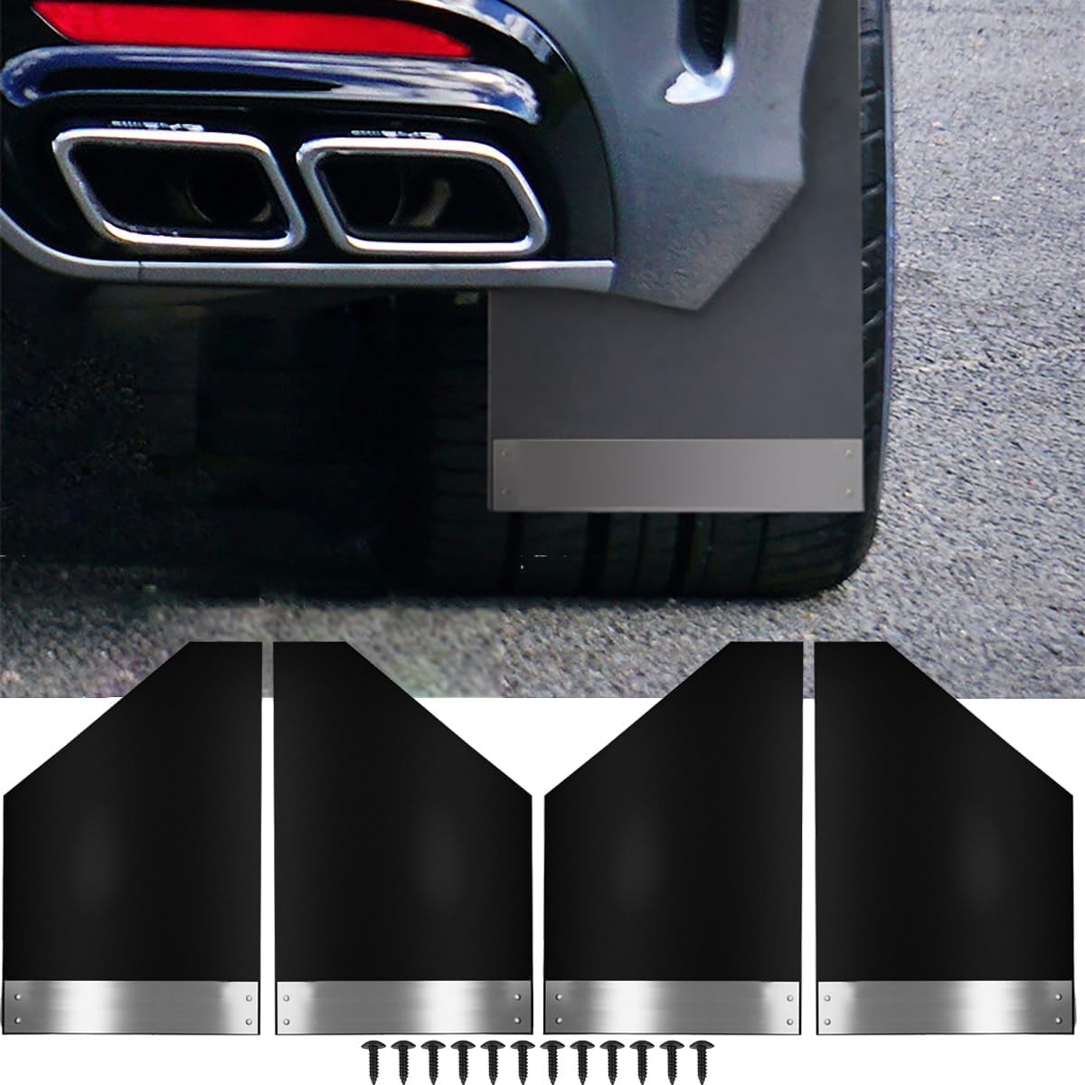 Car Mud Flaps Universal Fit Splash Guards with Night Reflectors Car Mudguard Fro