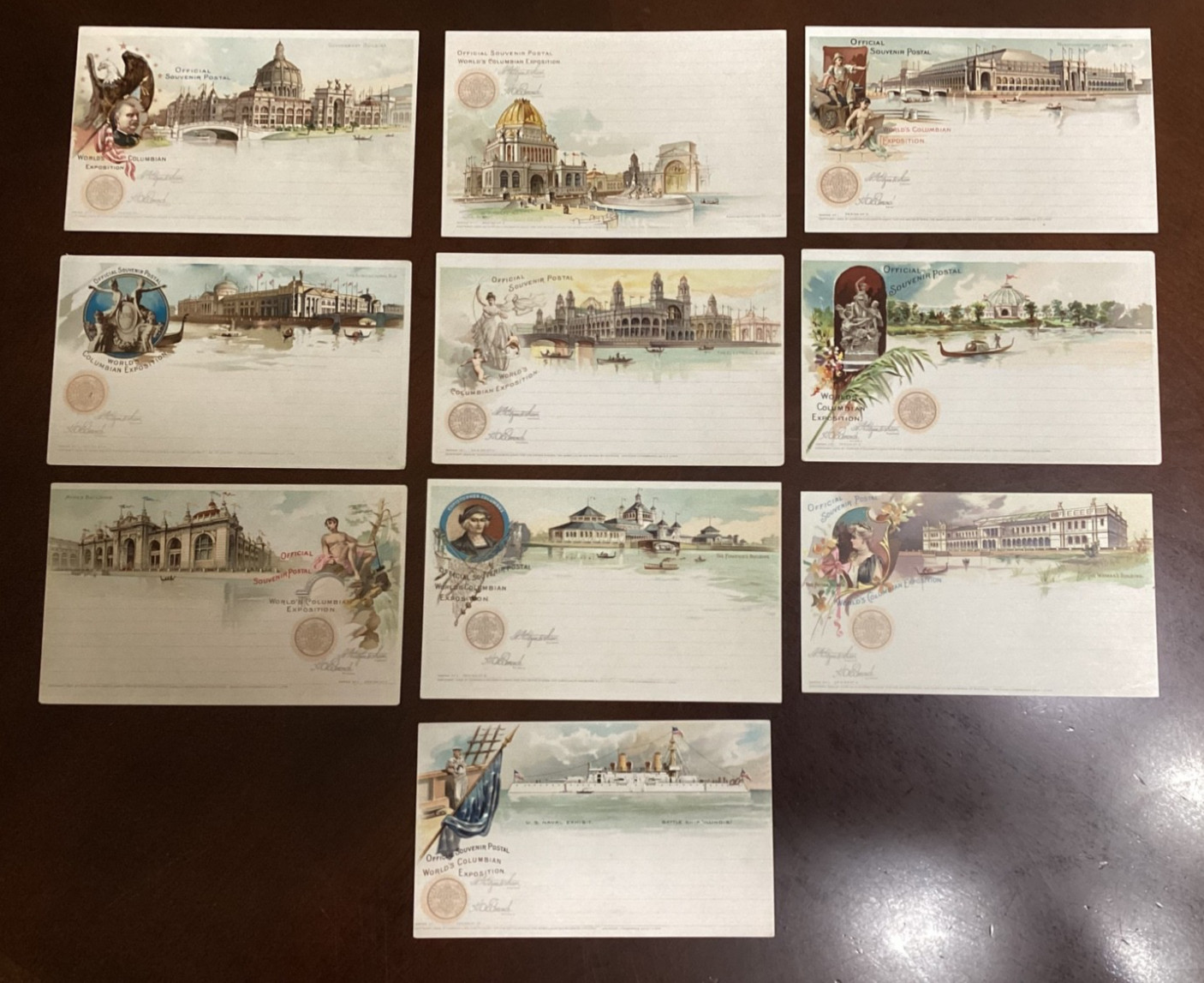 1893 Columbian Expo Chicago Worlds Fair Official Souvenir Cards Complete Set