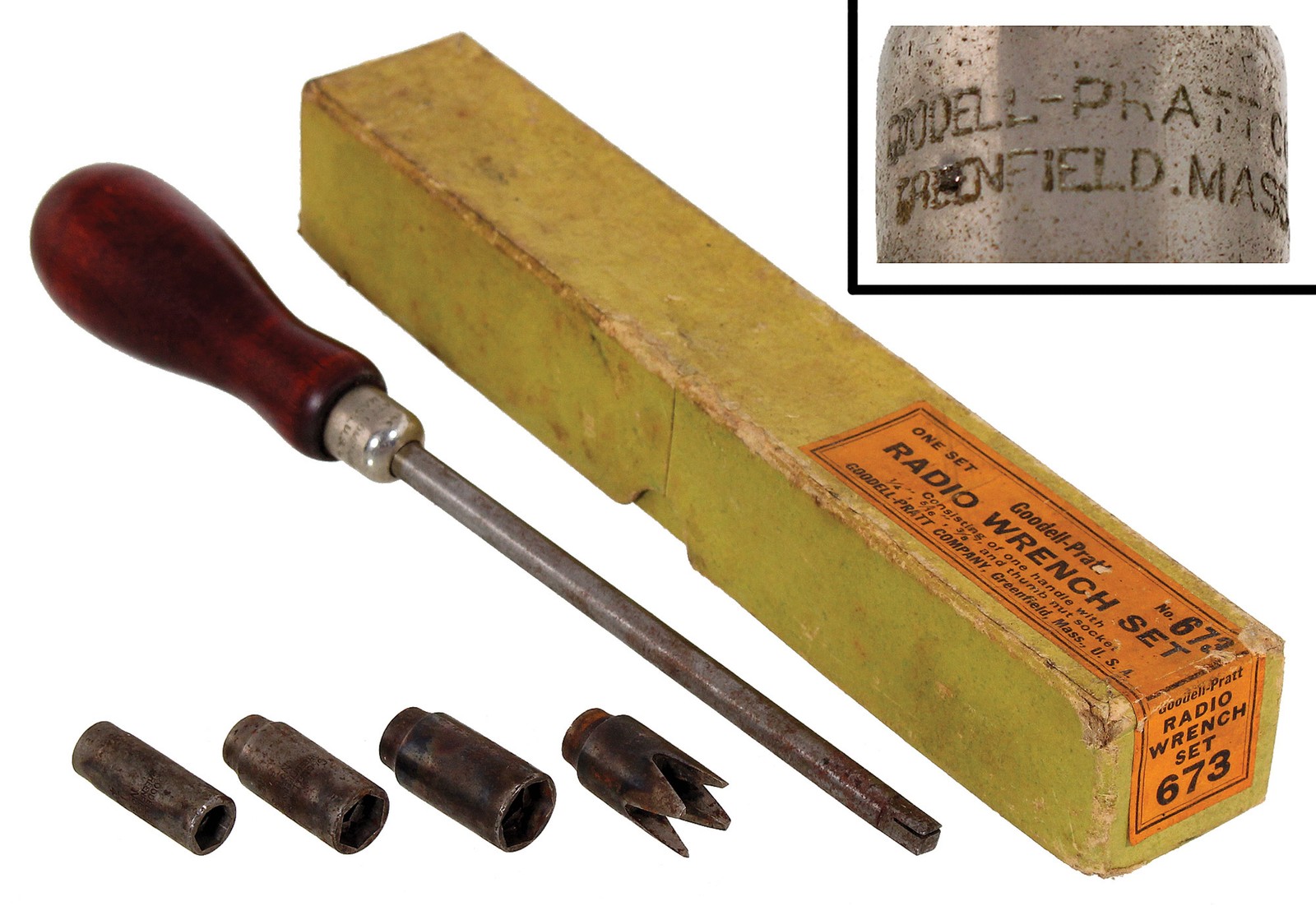 Rare Goodell-Pratt No. 673 Radio Wrench Set - Complete & Unused in Orig. Box